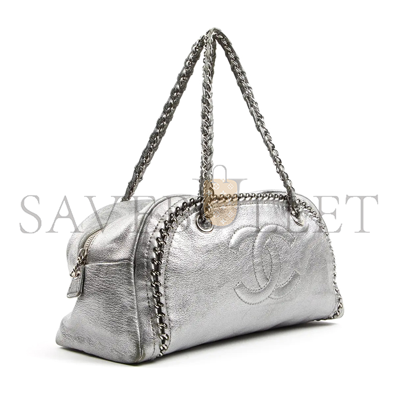 CHANEL METALLIC GRAINED CALFSKIN LUXE LIGNE BOWLER BAG (33*17*15cm)